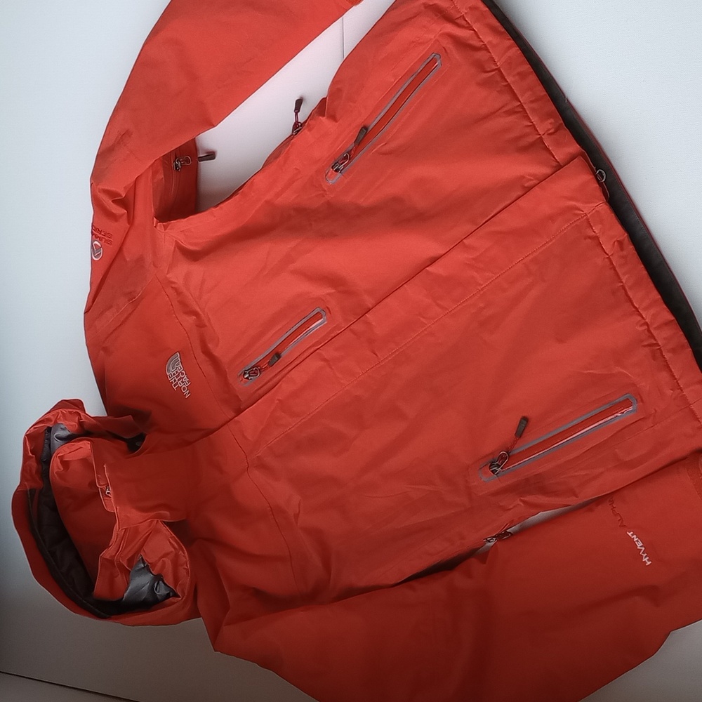 The North Face Summit Series HYVENT Alpha PRIMALOFT Hooded Orange Jacket Large